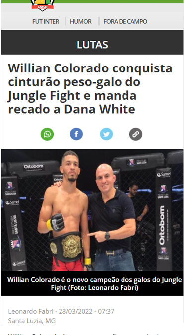 Lance Willian Colorado Conquista Cintur O Peso Galo Do Jungle Fight E