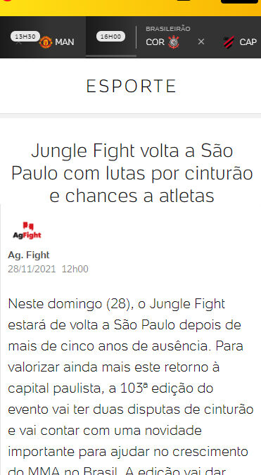 UOL – Jungle Fight volta a São Paulo com lutas por cinturão e