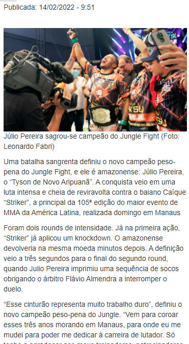 UOL – Júlio Pereira nocauteia Caíque 'Striker' em batalha